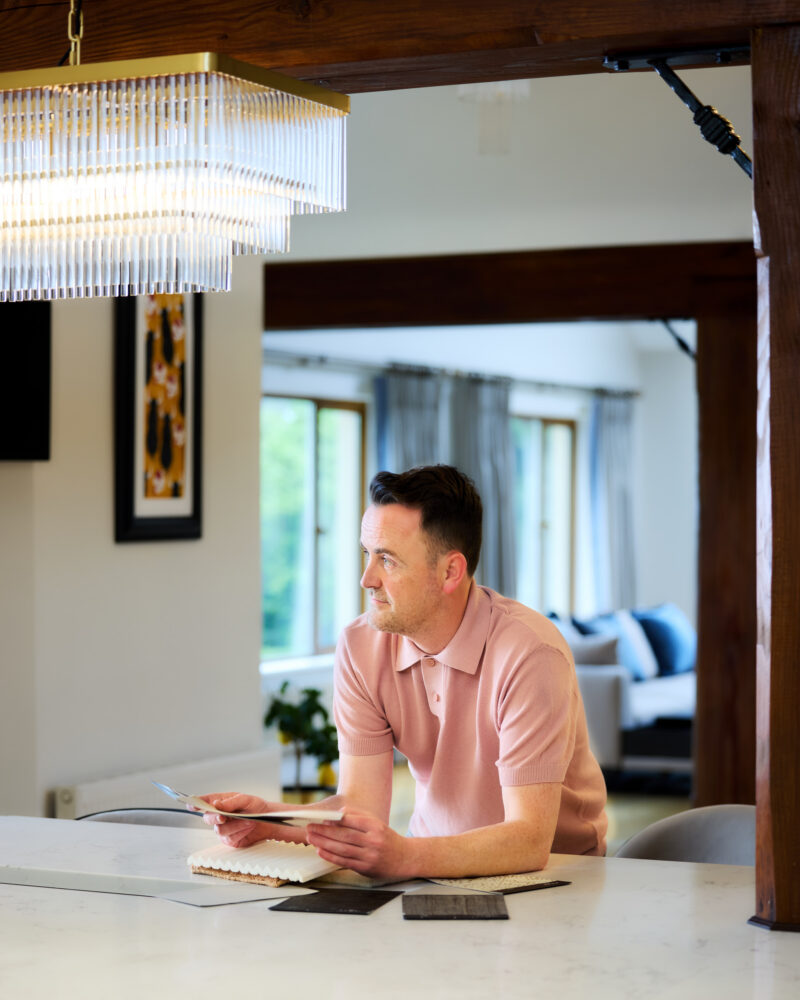 Philip Laffan reviewing a client home interior design project in Ireland